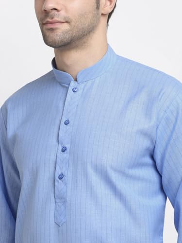Image of KRAFT INDIA Men Cotton Striped Kurta Pyjama Set