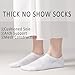 EPEIUS Thick No Show Socks for Women Athletic Ankle Socks Cushioned Running Low Cut Non Slip Invisible Liner Size 5-8 (All White 6 Pairs M)