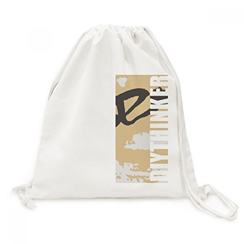 Sac à dos à cordon toile jaune amour résumé plantes art voyage randonnée légère