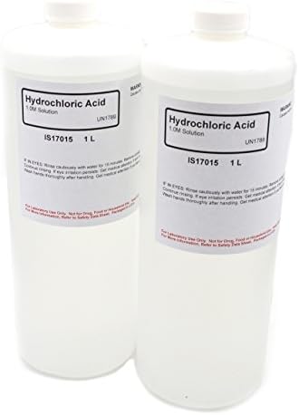 ALDON Innovating Science Hydrochloric Acid Solution, 1.0M, 1L, Case of 2 - The Curated Chemical Collection