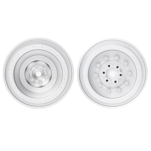 TCRC 4PCS Aluminum TRX4MT Beadlock Wheels Hubs for TRX-4MT F-150 K10 1/18 Scale Monster Truck,Silver by TCRC - Image 4
