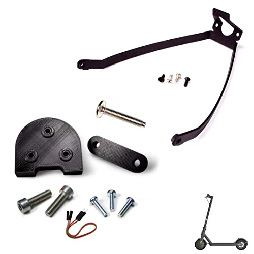 Myfuturshop® Soporte Guardabarros Trasero con Ruedas de 10' para Patinete Xiaomi 1S, Essential + Kit Piezas alzadores Caballete y Guardabarros. (Negro)
