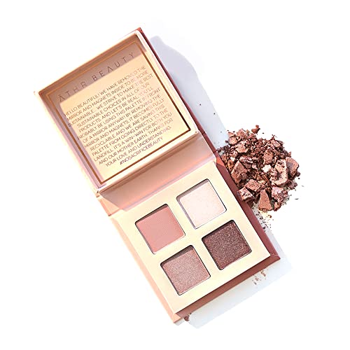 Āthr Crystal Eyeshadow Quad | 4 Shades | Clean, Organic, Vegan, Cruelty-Free & Recyclable (Rose Quartz Crystal) #TOP2