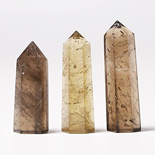 KJEBVHIRS Crystal Tea Crystal Point Hexagonal Column Ornament Home Decor Gift Ornaments (Size : 60-70mm)