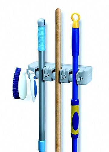 Mop & Broom organizer 3-Slots (White)