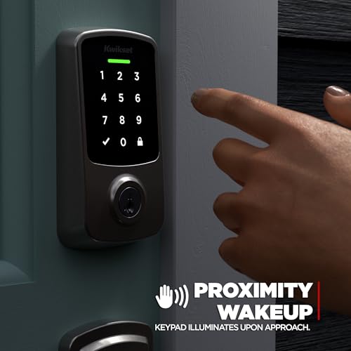 Kwikset Aura Reach Smart Lock Matter Over Thread and Bluetooth Enabled Keyless Entry Door Lock Deadbolt, BHMA Certified, Proximity Wakeup, Geofence Auto-Unlock Satin Nickel by Kwikset - Used condition - Image 6