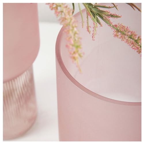 Vase en verre dépoli rose pêche pour décoration de table salon moderne - 5