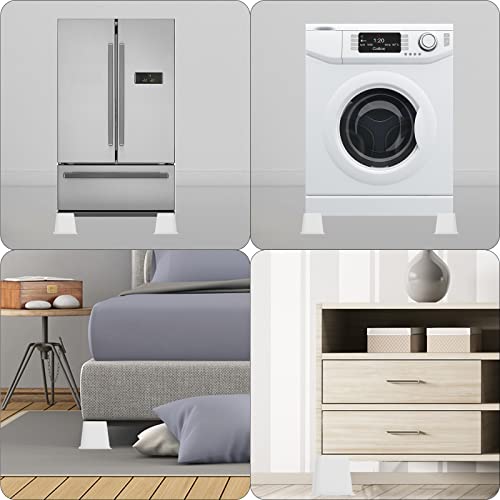 Bed Risers Oversized, 6 Inch Lift, Trapezoidal Furniture Risers Set Of 4, Up To 5000Lbs For Sofa, Bed Frame, Tables, Couches，Desk, Cabinet (White) #TOP7