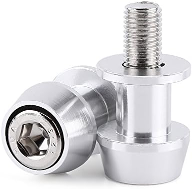 Anauto Motorcycle Swing Arm Spools 8/10mm CNC Aluminium Alloy Swing Arm Sliders Spools Stand Swingarm Bobbins Fit for Kawasaki for Honda for Suzuki(8MM-Silver)