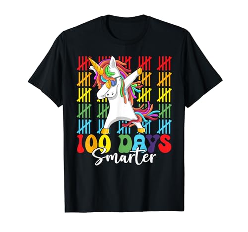 100th day of school boys girls kids 100 days smarter unicorn T-Shirt