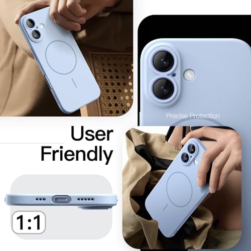 Image of JETech Magnetic Slim Case for iPhone 17 6.3-Inch, Compatible with MagSafe, Ultra-Thin Lightweight Minimalist Phone Cover with Matte Finish and Full Camera Lens Protection (Mist Blue)