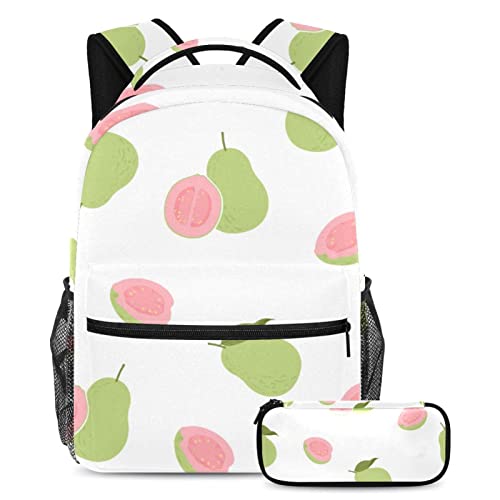 Sac à dos à goyave fraîche pour garçons et filles avec trousse d'école