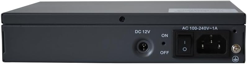 Тыл view of the BAUDCOM BD-OLT-1000GZ GPON OLT Router showing power input and switch.
