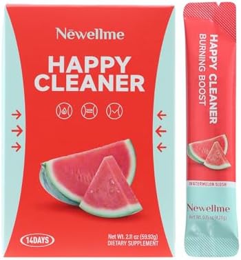 Newellme Happy Cleaner-Watermelon Berry Powder Probiotics,Prebiotic & Probiotic Powder, Organic Fiber, Sugar Free, Herbs for Bloat, Gut Health, Digestive Health for Men Women (14days, Watermelon)