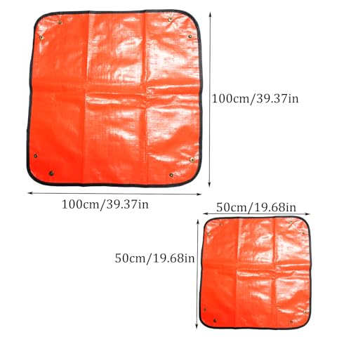 Molyorch 2 Stück Pflanzmatte, Auslaufsicher, wasserdichte Gartenmatte, Faltbare Pflanzunterlag, für Umpflanzen, Beschneiden, Umtopfen, 2 Größen (100x100cm, 50x50cm, Orange)