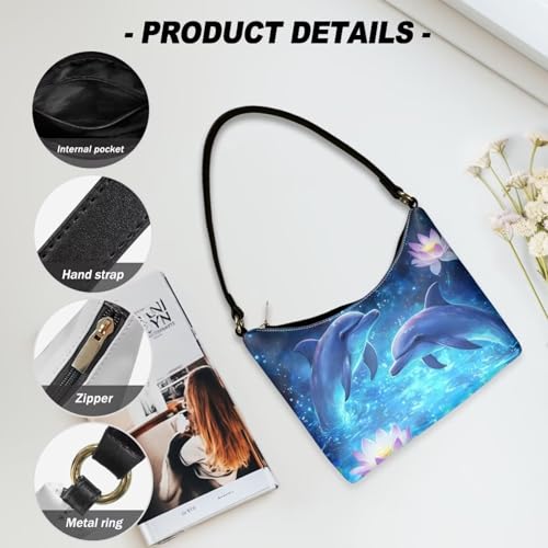 Image of Handbag for Women Leather Underam Shoulder Bag with Zipper Fashion Work Purse Waterproof Travel Wallet
