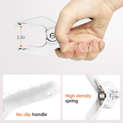 Image of Spring Clamps Heavy Duty, 6in Plastic Backdrop Clips, 6 Pack White | Strong Spring for Grip, Durable Lightweight Plastic, For Balloon Arch & Backdrop Stand Decor, Woodworking, Household Tools