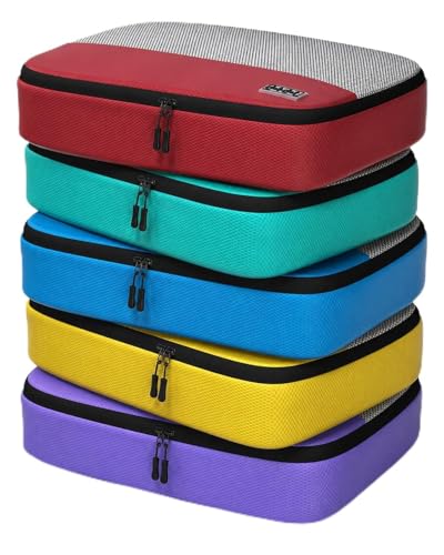 Medium Packing Cubes for Travel - 5pc Packing Cubes for Suitcases - Lightweight Luggage Organizer Bags (Non-Compression)