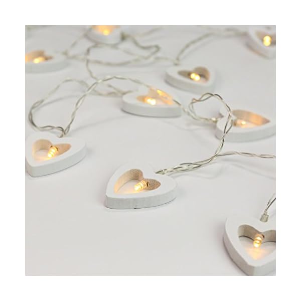 Festive Lights Battery Powered Wooden Shape with Timer and 10 Warm White LEDs - Image 9