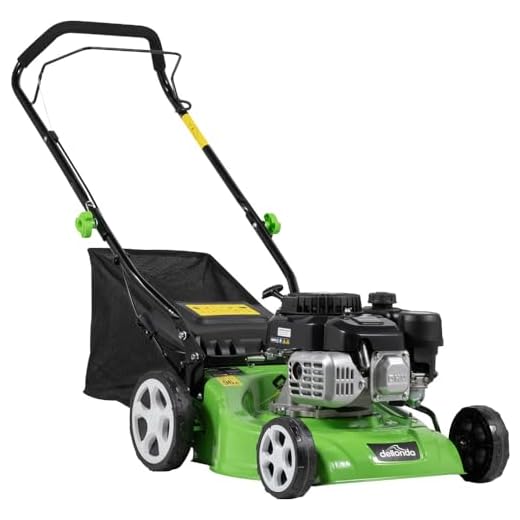 40cm 132cc 4-Stroke Petrol Lawnmower - Hand-Propelled Manual Grass Cutter Mower