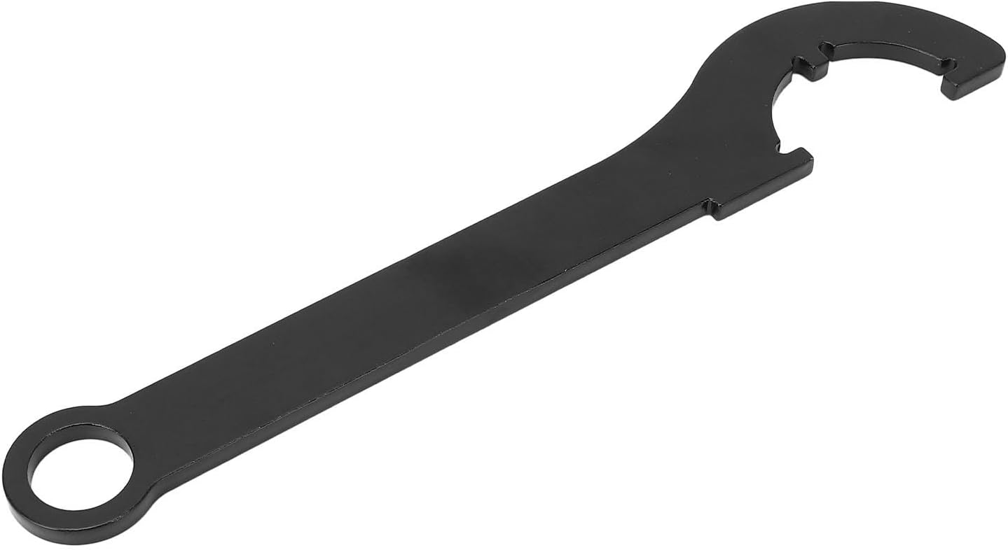 FTVOGUE 45 Steel Spanner Wrench Shock Spanner Hook Wrench Tool Portable C Shape Nut Wrench Universal Coilover Spanner