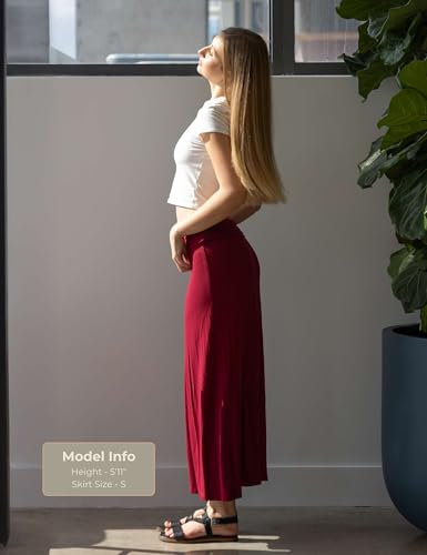 Image of Popana Long Maxi Skirt for Women, Flowy Long Skirts for Women | High Waisted Soft Trendy Rayon, Sundress Convertible Skirt, Long Length Bodycon Maxi Skirt, Petite and Plus Size
