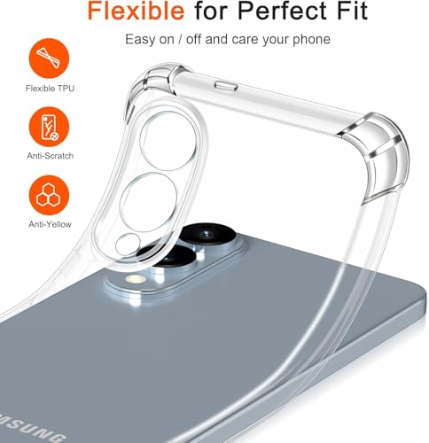 Image of ShieldTech Transparent Mobile Phone Case Cover for Samsung Galaxy S26 Edge 5G | Camera & Screen Protection | Anti Yellow Flexible TPU Back Cover Case for Samsung Galaxy S26 Edge
