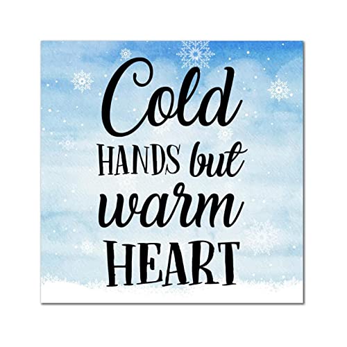 Plaque bois Cold Hands décor rustique à suspendre dans la cuisine ou la salle de bain