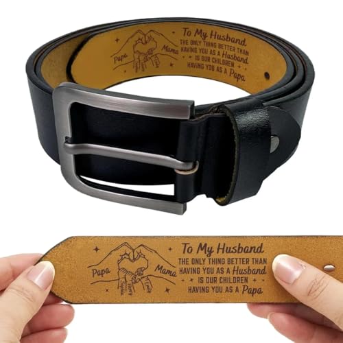 To My Husband The Only Thing Better Than Having You As A Husband Is Our Children Having As A Papa, Personalized Leather Belt for Him, Custom Belt with Kid's Names, Gift for Husband, Father's Day4