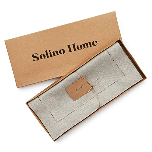 image for Solino Home Linen Natural Table Runner 72 Inches Long - 100% Pure Line
