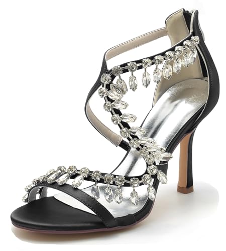 Chaussures de soirée ouvertes avec strass pour briller au bal de mariage