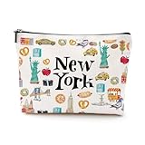 New York Travel Gift Cosmetic Bag New York Souvenir Makeup Bag Girls Trip Gifts Favors City Themed Gifts for Traveler Sister Bestie Friendship Anniversary Birthday Christmas Bachelorette Party Favors