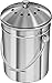 Senua Komposteimer, Edelstahl Indoor Komposteimer für Küchenarbeitsplatte für Küchenabfälle mit Tragegriff 5 Liter leicht zu reinigen (Silber)