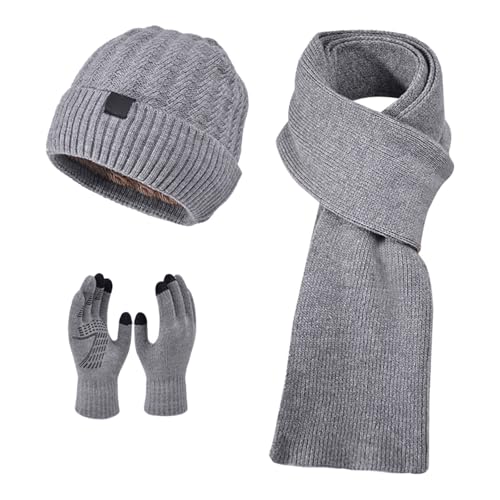 Bonnet gant echarpe femme en tricot de qualité supérieure et pompon