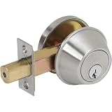 Tell Manufacturing Standard Duty Commercial Single Cylinder Deadbolt with Tubular Latch, C Keyway, Tested ANSI...
