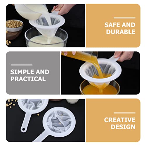 DOITOOL 1 coador de malha de nylon ultra fino para cozinha, coador de iogurte reutilizável com alça,