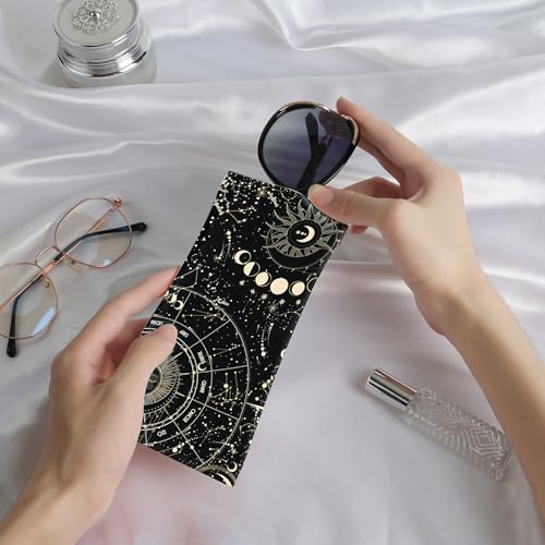 Image of Anikathy 2Pcs Sunglass Eyeglass Glasses Case Soft PU Leather with Cleaning Cloth Cute Glasses Pouch Bag for Men Women Girs