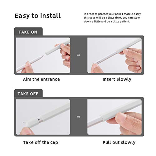 Image of Cute Ear Case Silicone Skin Cover for Apple Pencil 2nd Generation, and Protective Nib Cover Accessories Compatible with iPad Pro 11 12.9 inch,White