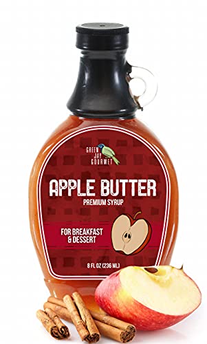 Image of Green Jay Gourmet Apple Syrup - Premium Non GMO Fruit Syrup - 8 oz | Non GMO & Preservative Free, Perfect for Breakfast, Pancakes, Waffles, French Toast, Coffee, Drinks & Desserts