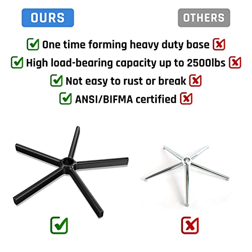 Office Chair Base Up To 2500Lbs Load Capacity,Heavy Duty Black Office Chair Base Replacement,Reinforced Metal Leg Swivel Desk Chair Base, Universal Diameter Is Suitable For Most Chairs, Gaming Chairs #TOP4