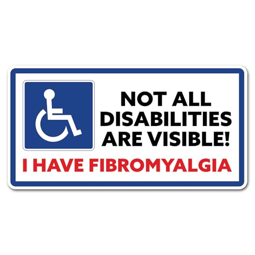Image of 2 x 15cm Not All Disabilities are Visible Vinyl Stickers - Fibro Fibromyalgia Hidden Disability Disabled Blue Mobility Badge Car #82418