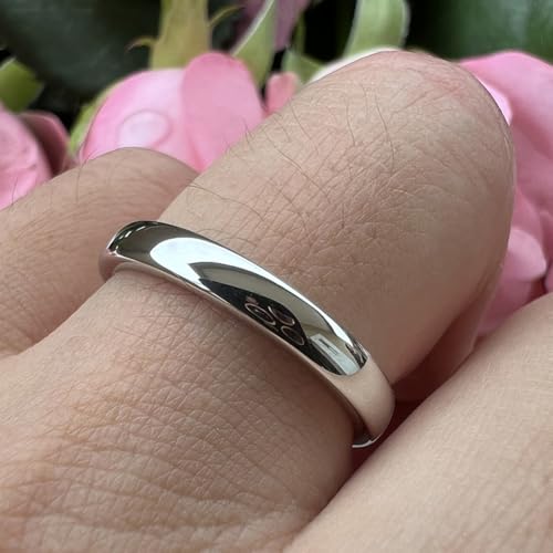 Image of TUTISS 2mm 3mm 4mm 5mm 6mm 7mm 8mm 10mm White Tungsten Rings for Men Women Engagement Wedding Bands Domed Polished Shiny Comfort Fit