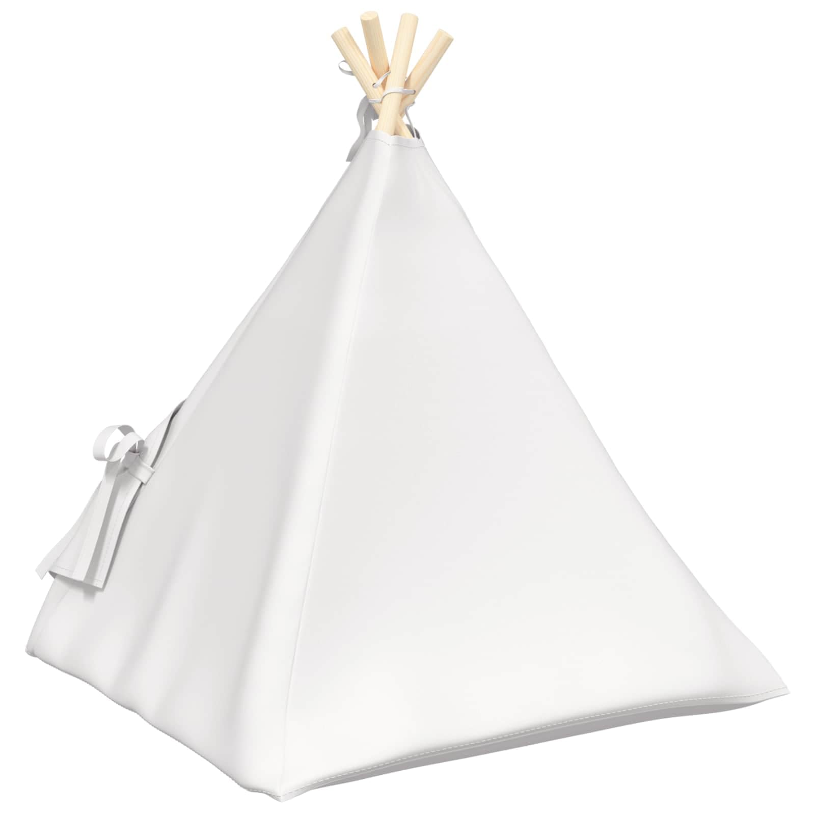 Hothingwell Teepee pour Animaux de Compagnie avec Coussin 60x60x70 cm, tipi Chien intérieur en Polyester, poteaux en pin Massif, Pliable et Facile à Ranger, Rideau avec Cordes de sécurité,