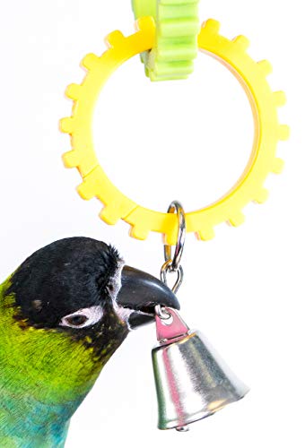 Penn-Plax Multicolored Gear Rings Bird Toy With Metal Bell – Great For Parakeets, Cockatiels, Lovebirds, Parrotlets, Conures, And Other Small To Medium Birds #TOP2