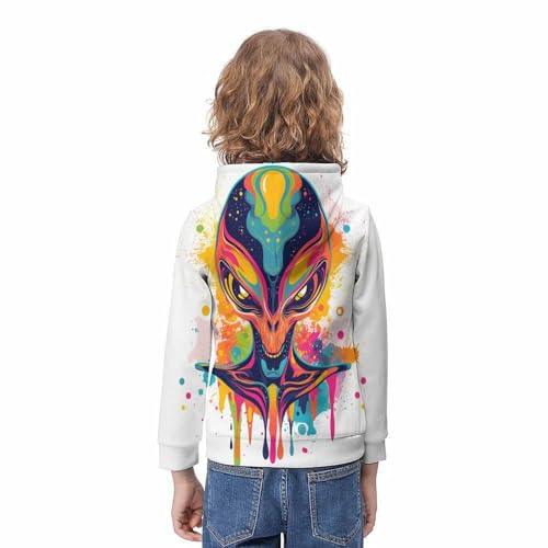 Sweat extraterrestre 3D pour ado de 8 à 10 ans en hiver - 4