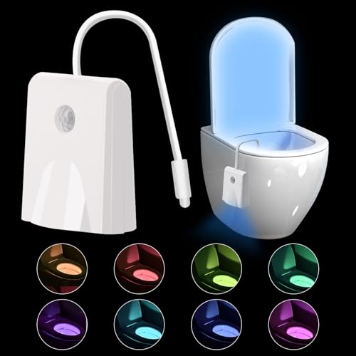 Luce Notturna da Toilette con Sensore di Movimento,Rilevatore di Movimento Luce Notturna da Toilette a LED Ricaricabile e Dimmerabile,Luce notturna utilizzabile in bagni e toilette