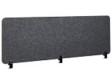 Beliani Panel Separador acústico Escritorio Pet tapizado en Tela 180 x 50 cm Gris Oscuro Split