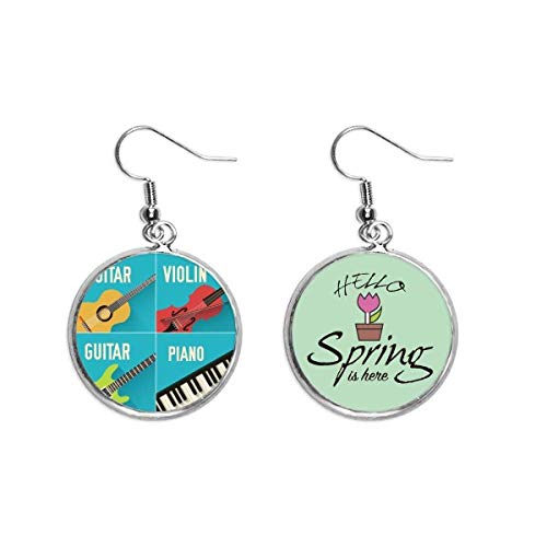 Pendientes de guitarra violín piano colgante joyería primavera