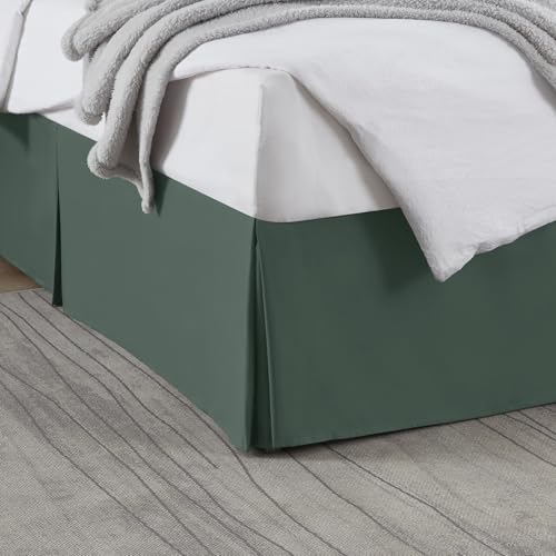 Image of Nestl Forest Green Full Bed Skirt - Full Size Bed Skirt 14 Inch Drop - Brushed Microfiber Bed Skirts - Hotel Quality Pleated Bed Skirt - Shrinkage & Fade Resistant