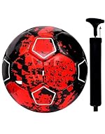 M S Enterprises CR-7 Football Training Ball with Pump Free Size 5, Rubber Moulded Design Practice Match Play, Durable Surface Outdoor Ground Grass Turf Use, All Ages Skill Development Sports Gear